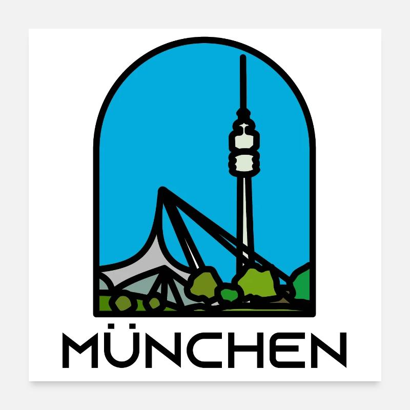 Munich - Tower Poster 24" x 24" (60x60 cm)