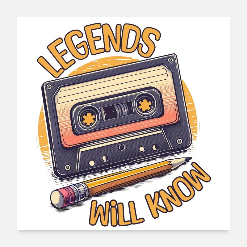 Les légendes le sauront : la cassette et le crayon Poster 60 x 60 cm