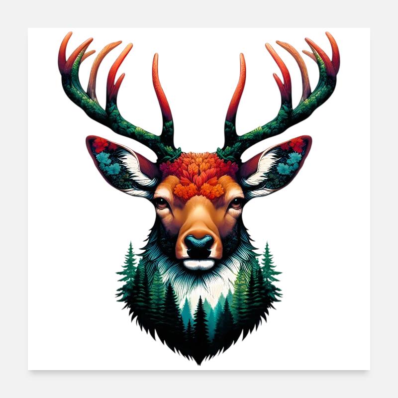 Hirsch Poster 60x60 cm