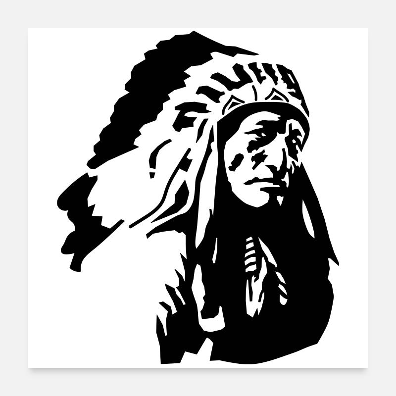 Indianer Poster 60x60 cm