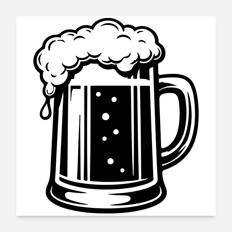 Bierkrug Symbol Bier Poster 60x60 cm