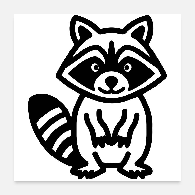 Waschbär Poster 60x60 cm