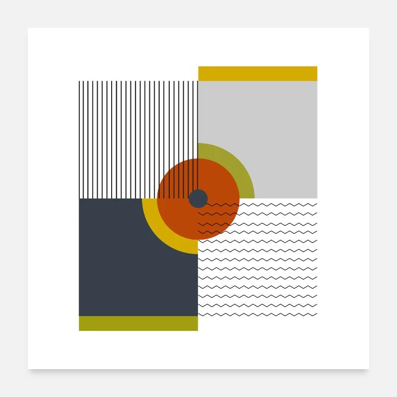 Conception géométrique des cercles rétro Poster 60 x 60 cm