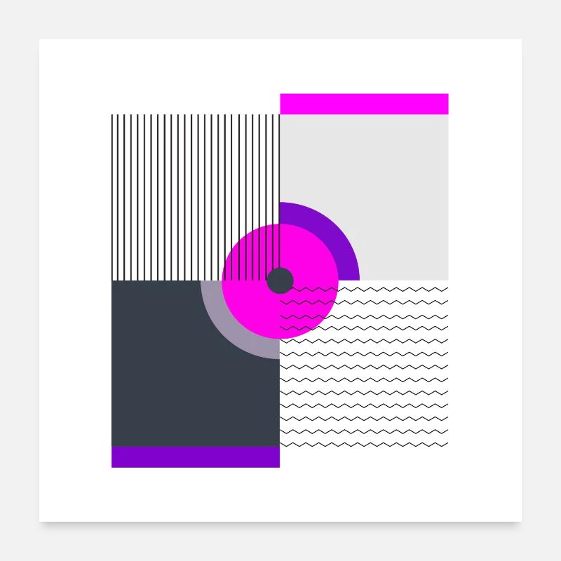 Art animé abstrait - Design graphique moderne Poster 60 x 60 cm
