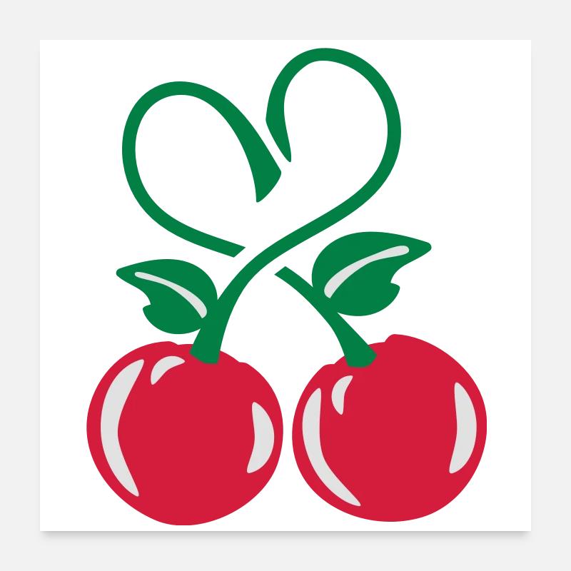 kirschen herz Poster 60x60 cm
