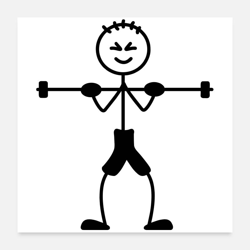 Krafttraining mit viel Gewicht Poster 60x60 cm