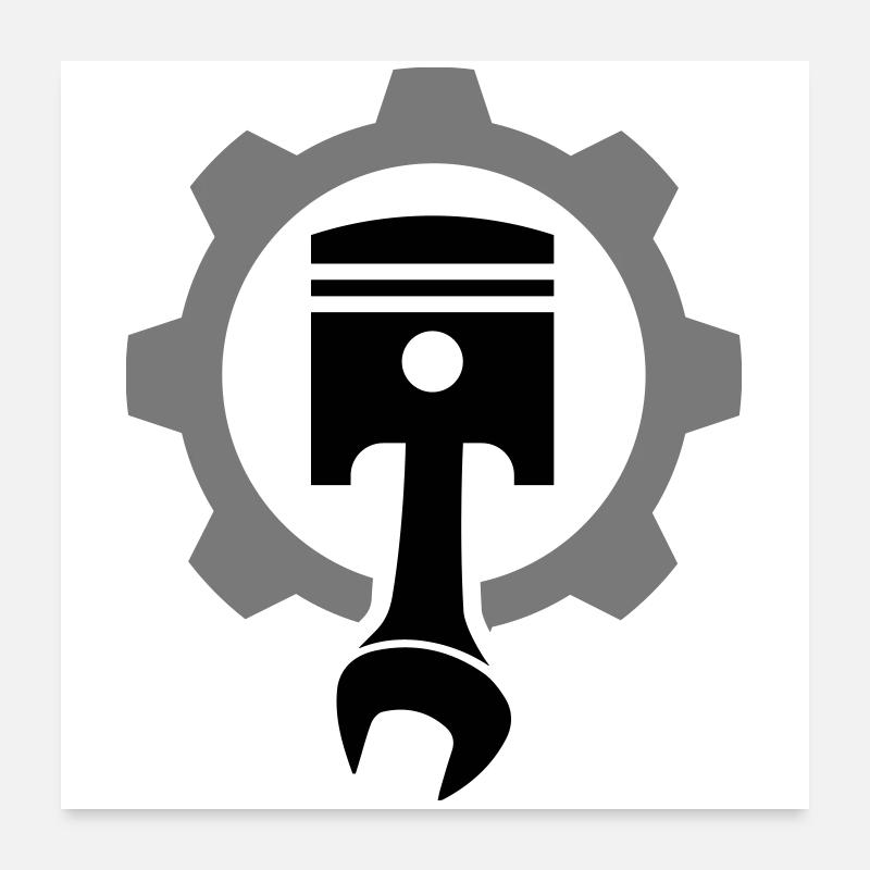 Engine, piston, gear Poster 24" x 24" (60x60 cm)