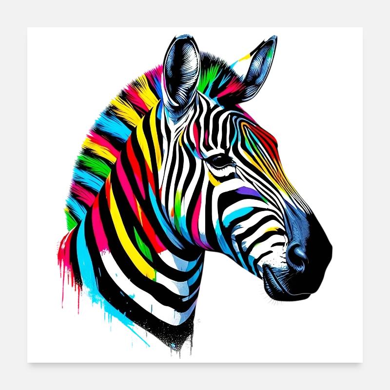 Zèbre Poster 60 x 60 cm