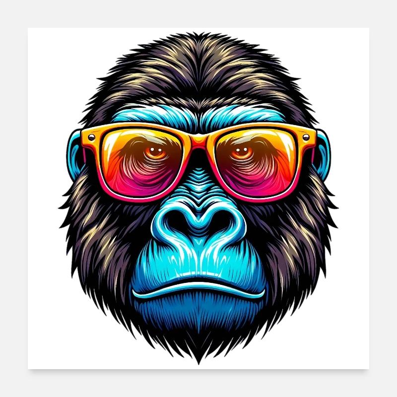 Gorillas mit Sonnenbrille Poster 60x60 cm