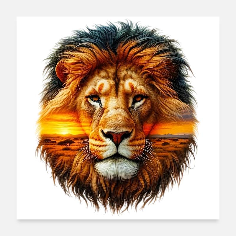 Löwe Poster 60x60 cm