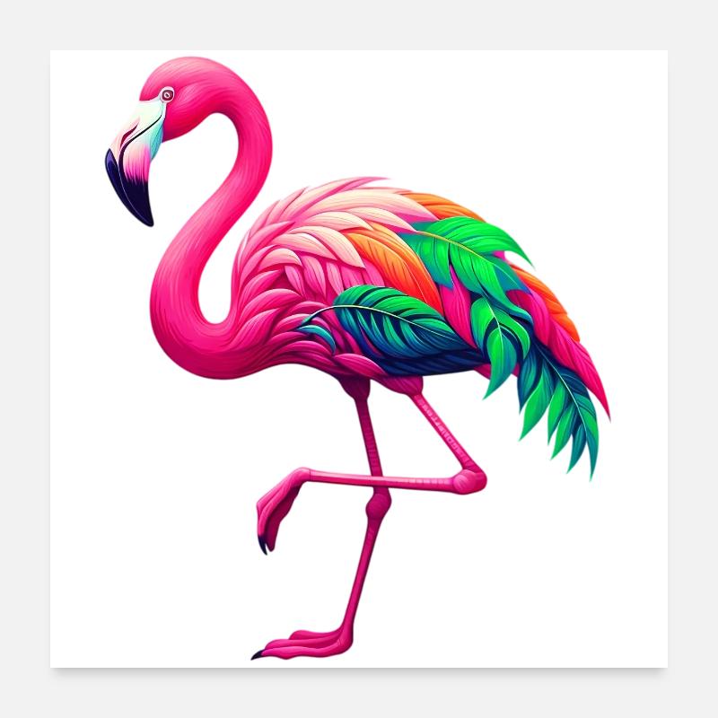 Flamant Poster 60 x 60 cm