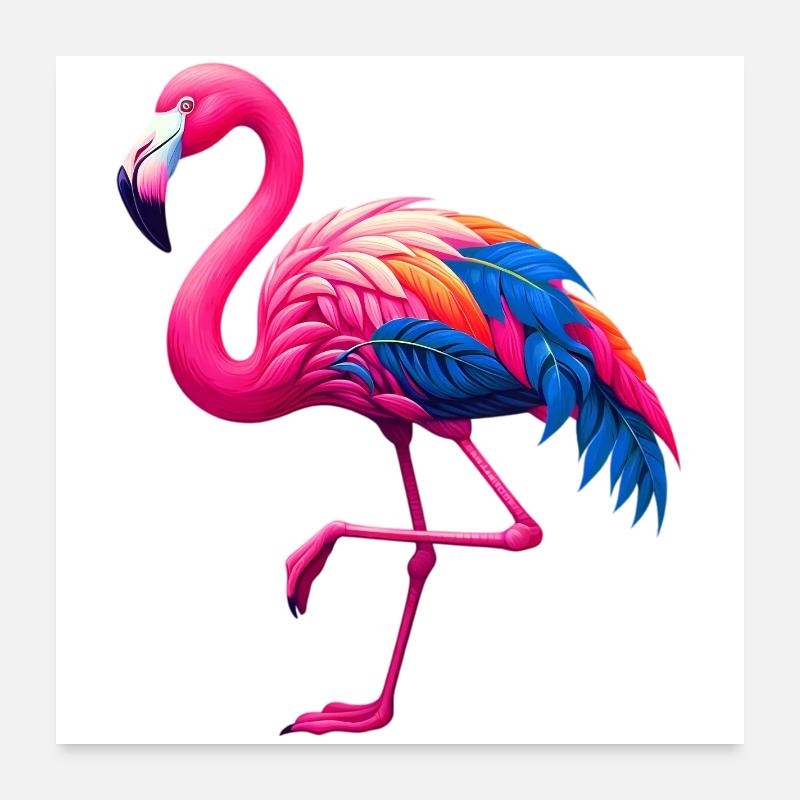Flamant Poster 60 x 60 cm