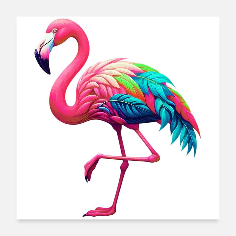 Flamant Poster 60 x 60 cm