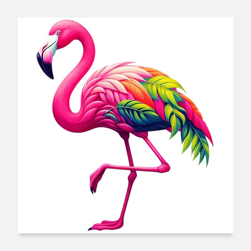 Flamant Poster 60 x 60 cm