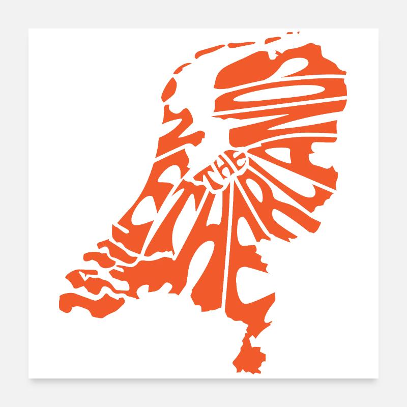 Carte rétro des Pays-Bas Poster 60 x 60 cm