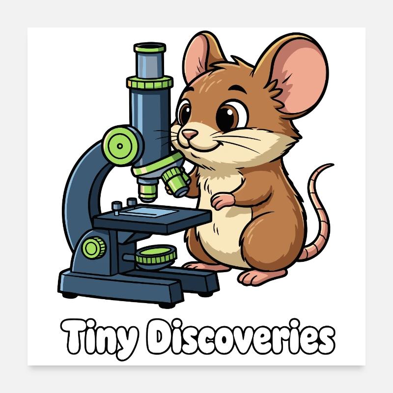 Small Discoveries Mouse Microscope Poster 24" x 24" (60x60 cm)