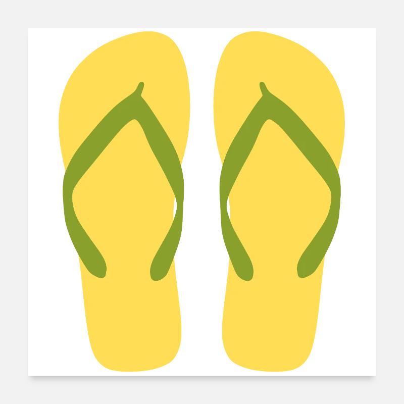 Sunny Yellow Flipflops Poster 24" x 24" (60x60 cm)
