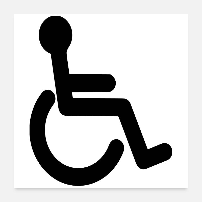 Grundlegendes Rollstuhlsymbol # - Poster 60x60 cm - Weiß