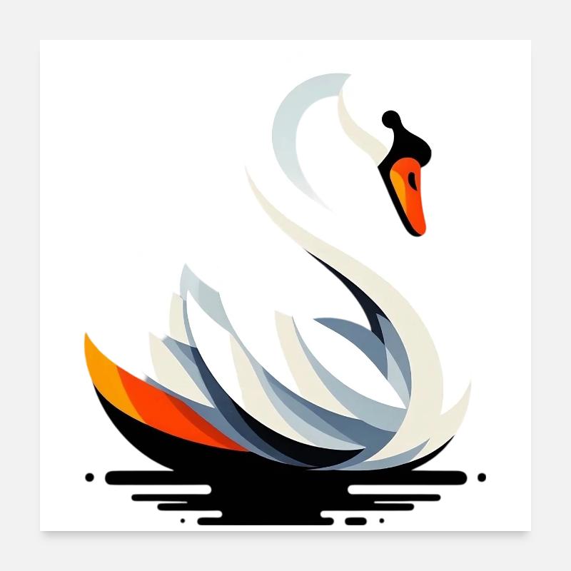 Schwan Poster 60x60 cm