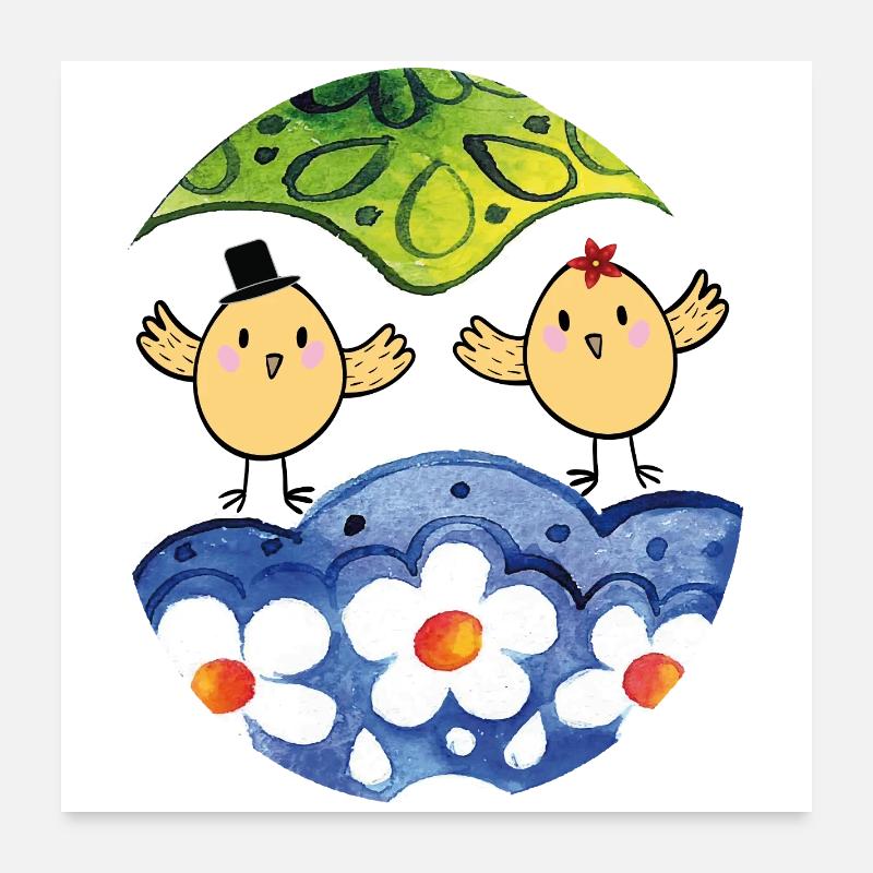 Frohe Ostern Poster 60x60 cm