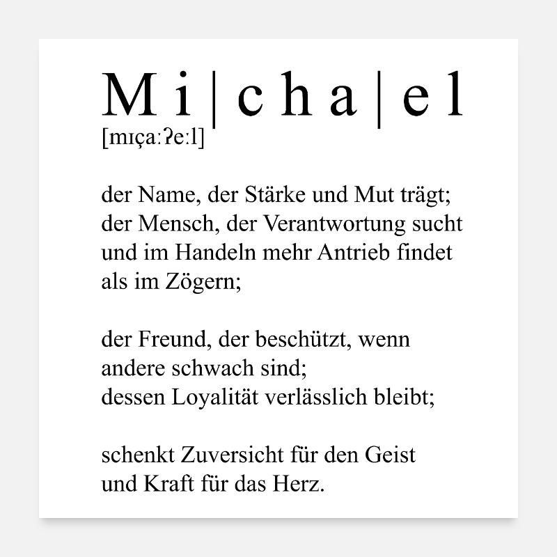 Name abstrakt Typografisch Schwarz Michael Poster 60x60 cm