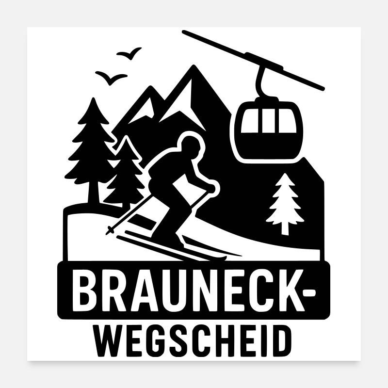 Brauneck Wegscheid Skis Poster 60 x 60 cm