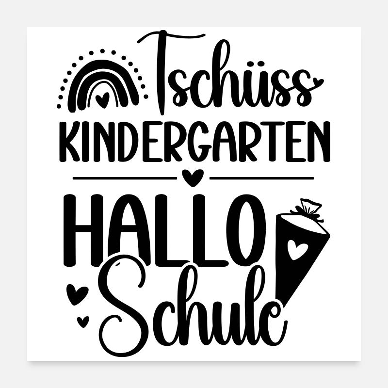 Hello School – Écolier 2026 - Premier jour d’école Poster 60 x 60 cm