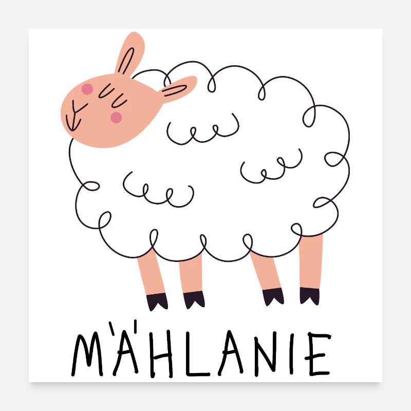 Cuddly Cloud Sheep - Poster 24" x 24" (60x60 cm) - white