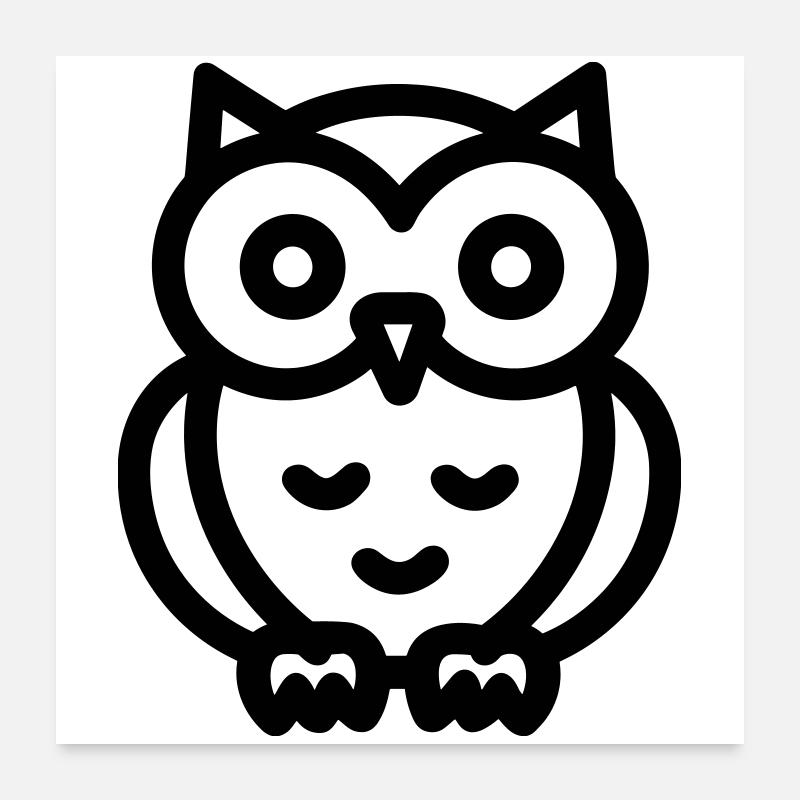 hibou Poster 60 x 60 cm