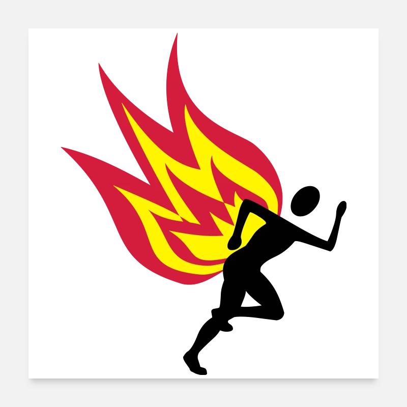 Jogger fire Poster 24" x 24" (60x60 cm)