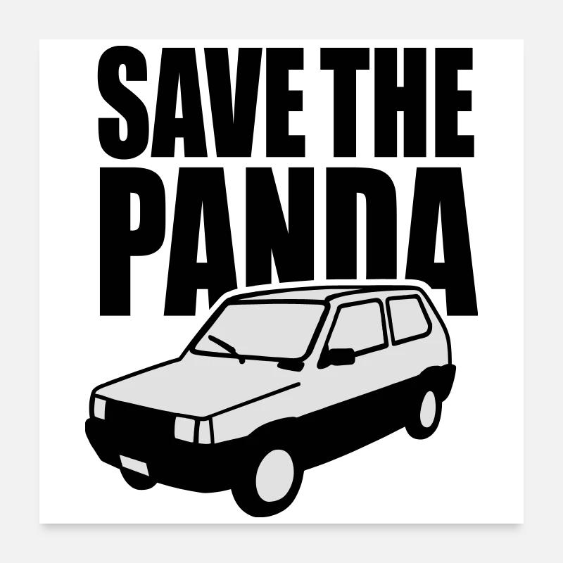 Save the panda Poster 60x60 cm