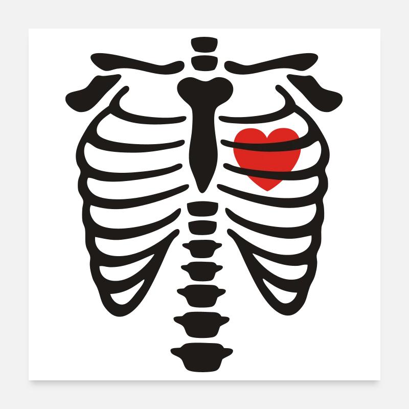 xray_heart_vector Poster 60 x 60 cm
