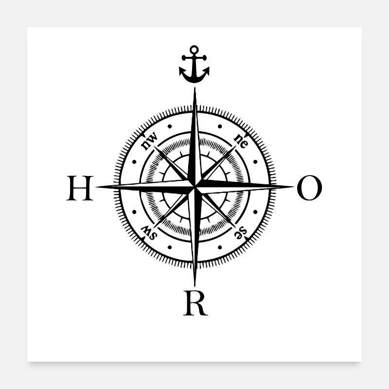 HRO Compass Poster 24" x 24" (60x60 cm)