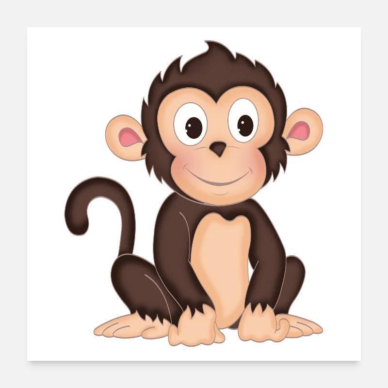Singe - Singe mignon - design Poster 60 x 60 cm