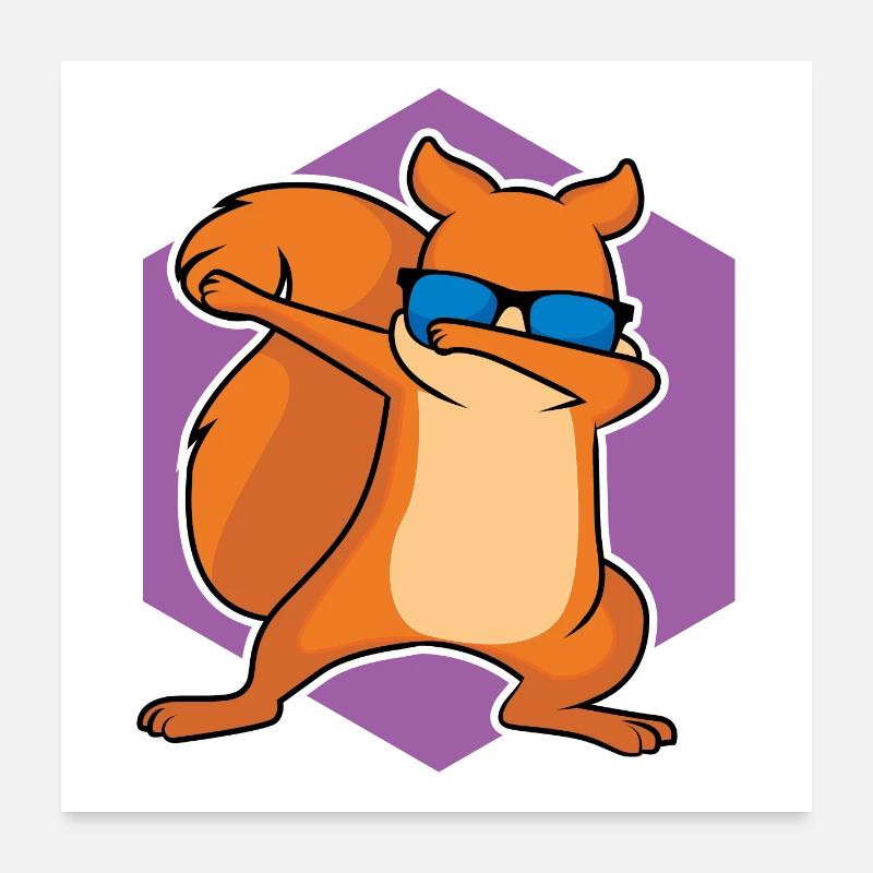 Dabbing Squirrel - Design Poster 24" x 24" (60x60 cm)