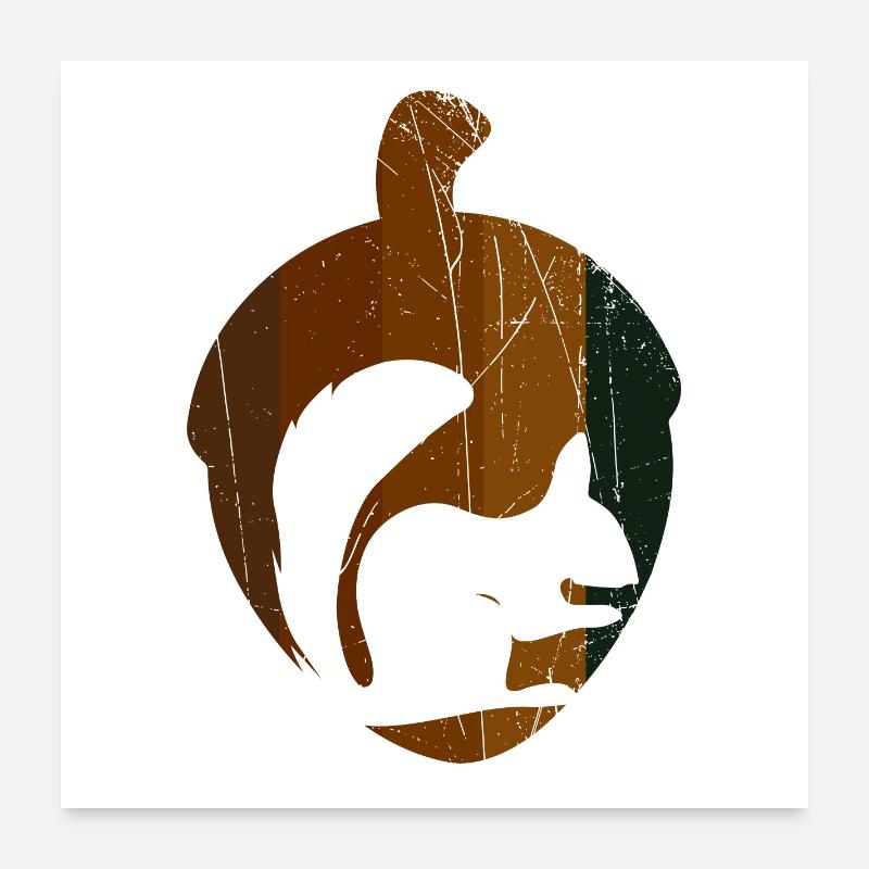 Haselnuss - Eichhörnchen Poster 60x60 cm