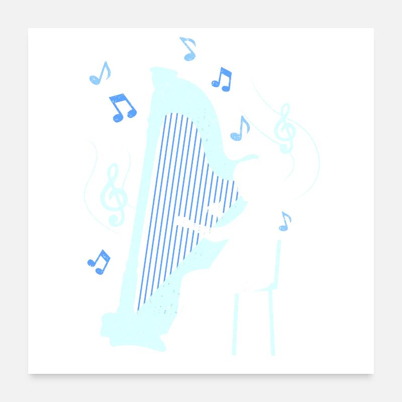 Harp player Poster 24" x 24" (60x60 cm)