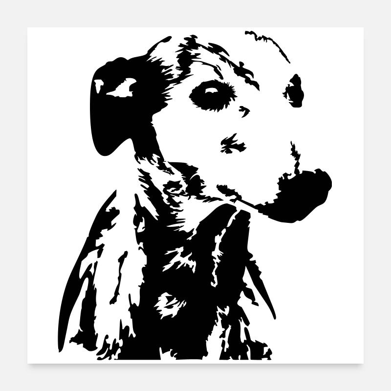 Whippet head Poster 24" x 24" (60x60 cm)