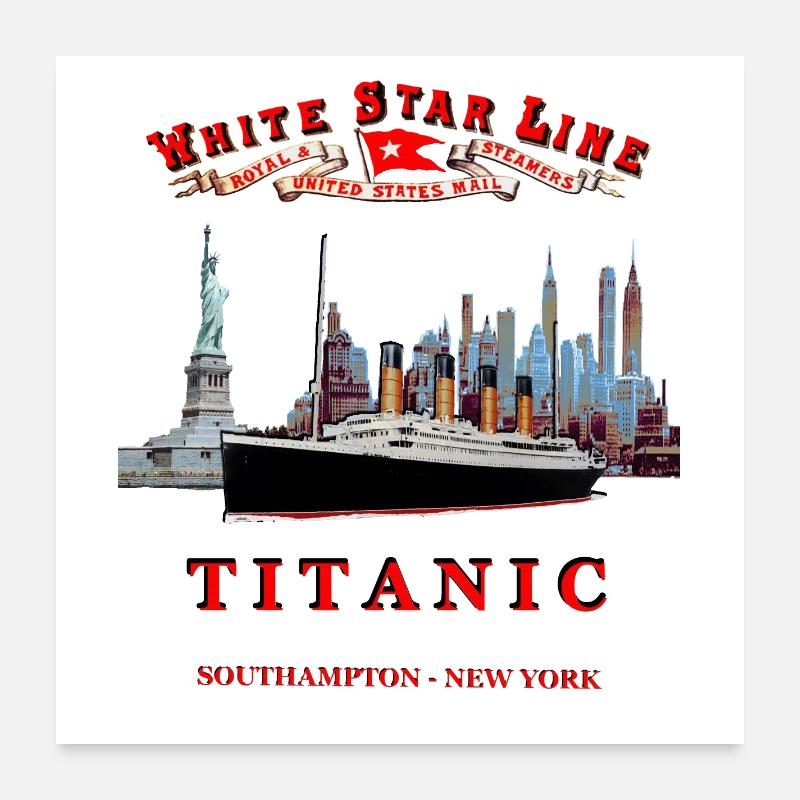 TITANIC NEW YORK création Louis RUNEMBERG © Adagp - Poster 60 x 60 cm - blanc