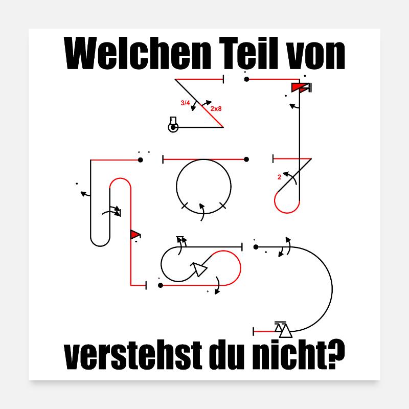 Aresti Symbole Kunstflug Programm Modellpilot - Poster 60x60 cm - Weiß
