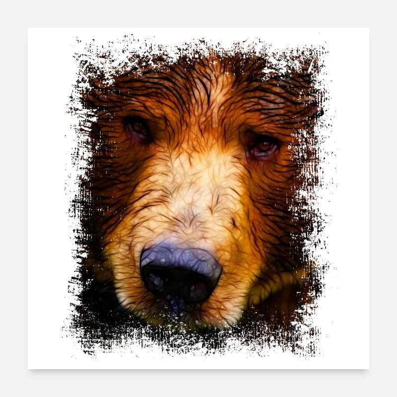 Ours ours brun yeux Poster 60 x 60 cm
