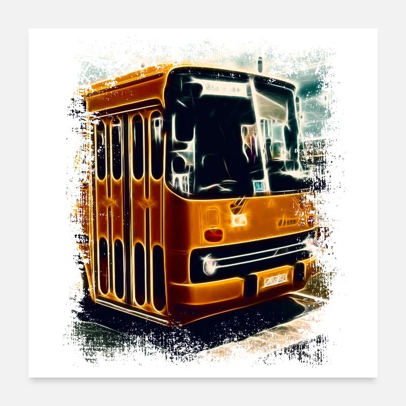 Vintage Ikarus Bus Poster 60 x 60 cm