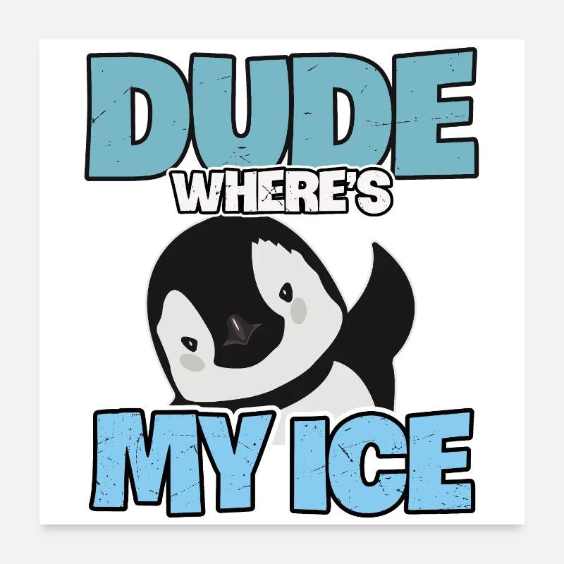 Penguin Global Warming Climate Change Poster 24" x 24" (60x60 cm)