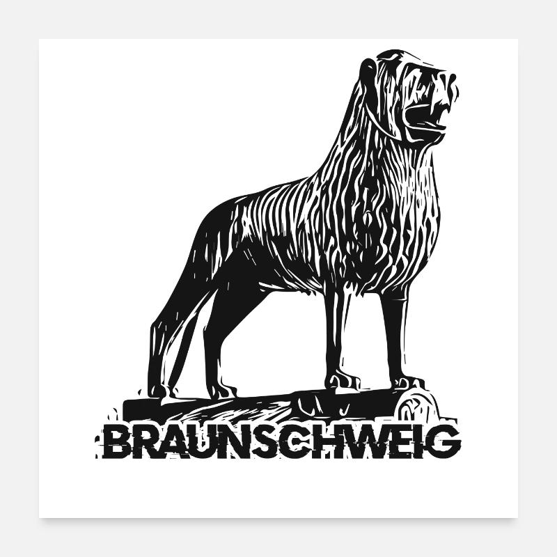 Braunschweig Löwe Poster 60x60 cm