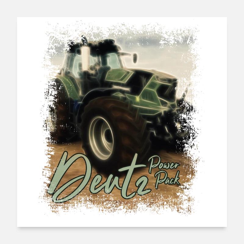 Deutz Traktor Kraftpaket - Bloc d’alimentation Traktor Poster 60 x 60 cm