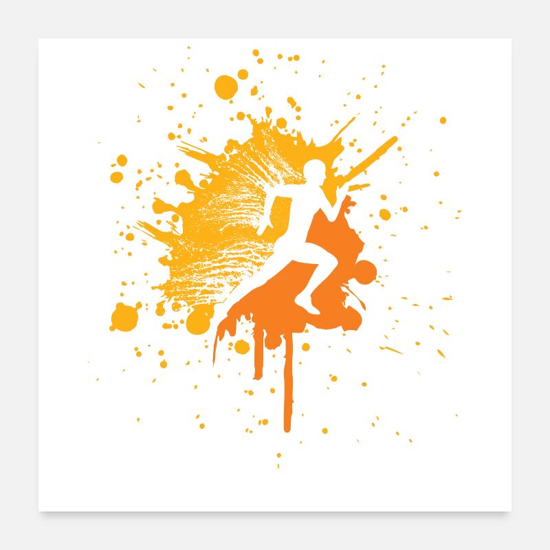 Course à pied Coureurs Course à pied Poster 60 x 60 cm