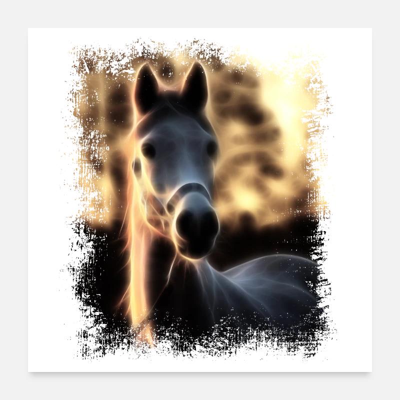 Pferd - Goldener Schimmel Poster 60x60 cm