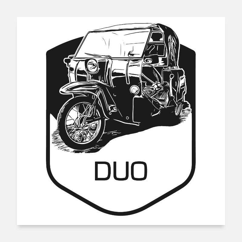 Krause Duo - Poster 60x60 cm - Weiß