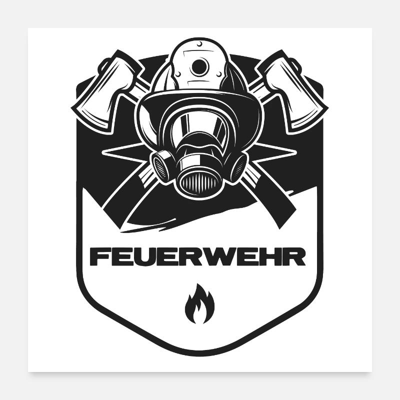 Feuerwehr Poster 60x60 cm