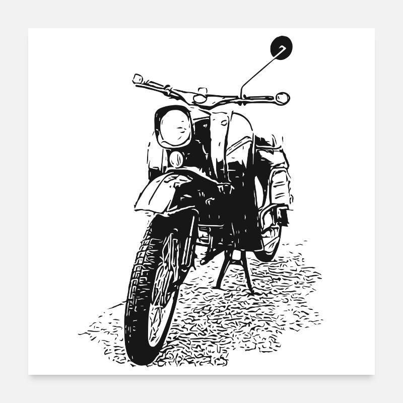 Simson - Schwalbe - Poster 60x60 cm - Weiß